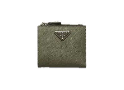 PRADA Saffiano Triangle Wallet "Green"