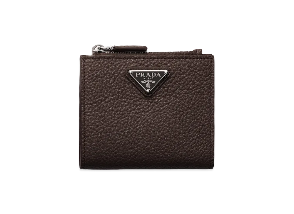 PRADA Vitello Daino Leather Wallet "Coffee/Marble"