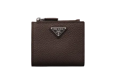 PRADA Vitello Daino Leather Wallet "Coffee/Marble"