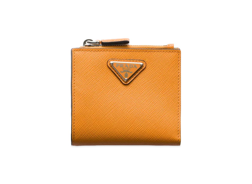 PRADA Saffiano Triangle Wallet "Amber"