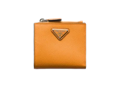 PRADA Saffiano Triangle Wallet "Amber"
