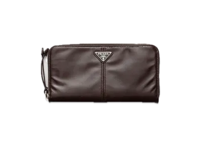 PRADA Soft Lux Leather Wallet "Dark Brown"