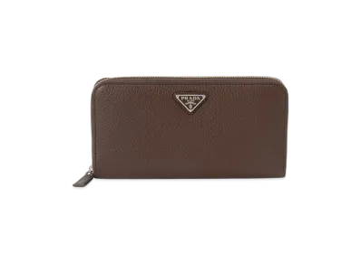 PRADA Mens Brown Zip-Around Wallet "Brown"