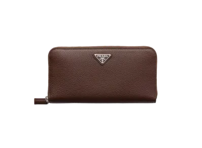 PRADA Vitello Daino Leather Wallet "Brown"