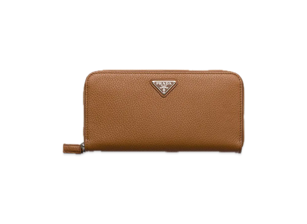 PRADA Vitello Daino Leather Wallet "Cognac"