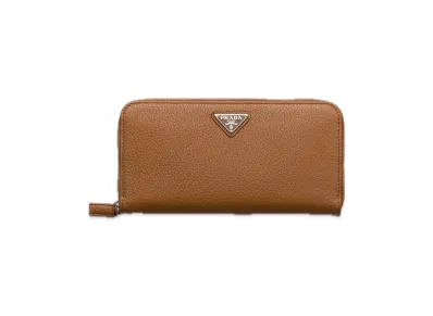 PRADA Vitello Daino Leather Wallet "Cognac"