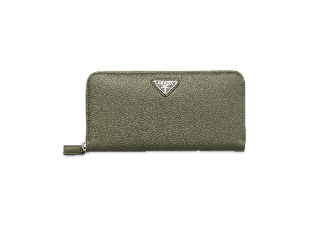 PRADA Vitello Daino Leather Wallet "Green"