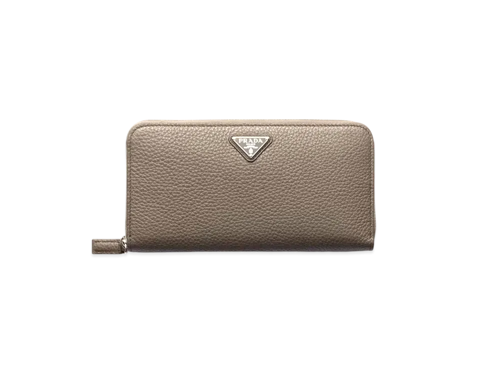 PRADA Leather Wallet "Gray Brown"