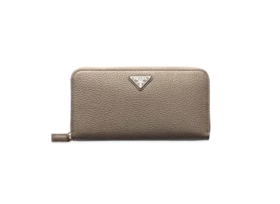 PRADA Leather Wallet "Gray Brown"
