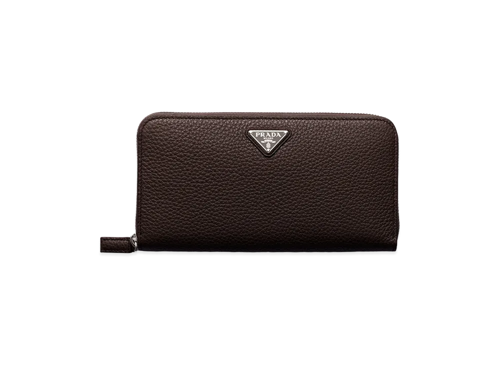 PRADA Vitello Daino Leather Wallet "Coffee/Marble"