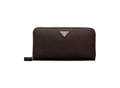 PRADA Vitello Daino Leather Wallet "Coffee/Marble"