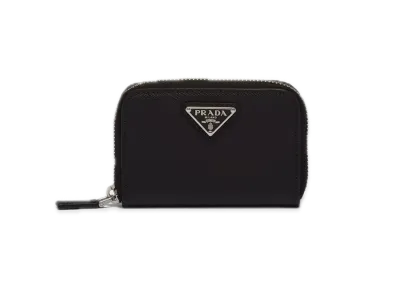 PRADA Saffiano Triangle Coin Case "Black"