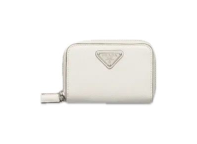 PRADA Saffiano Triangle Coin Case "White"