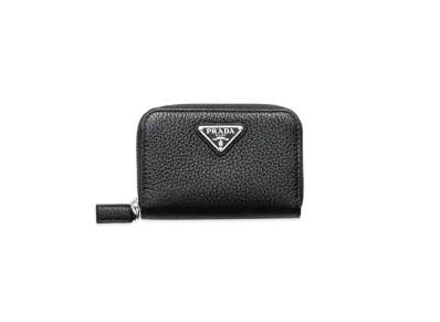 PRADA Leather Coin Purse "Black"