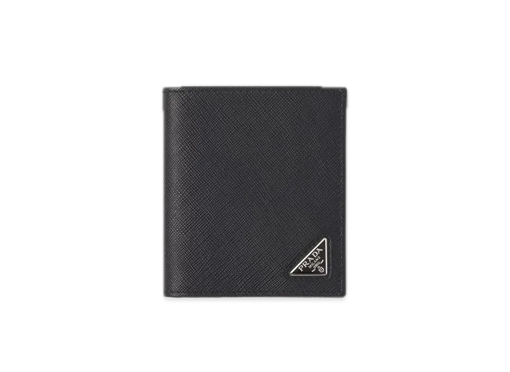 PRADA Saffiano Triangle Wallet "Black"