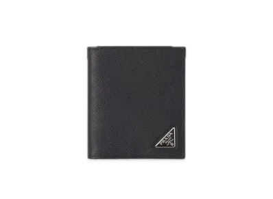PRADA Saffiano Triangle Wallet "Black"
