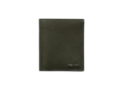 PRADA Saffiano Leather Wallet "Camouflage/Burgundy"