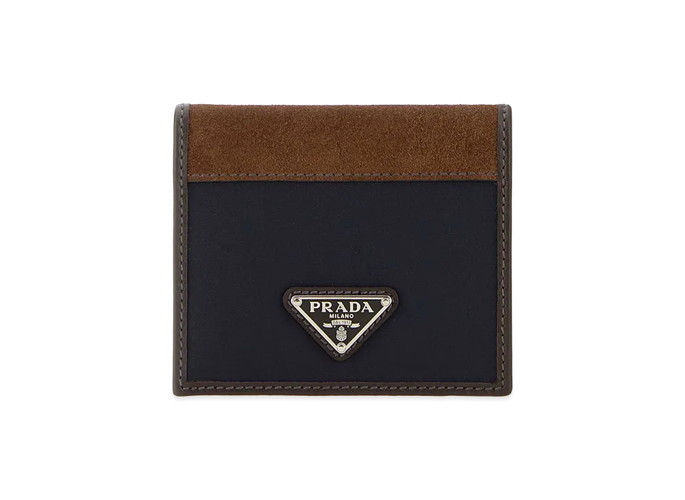 PRADA Two-Tone Fabric And Suede Wallet "Multicoloured"