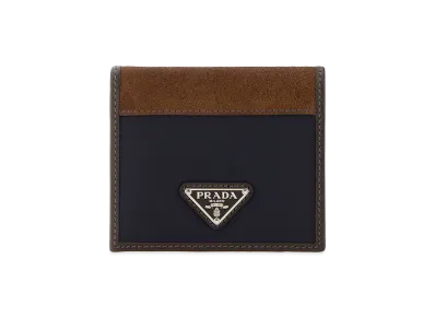 PRADA Two-Tone Fabric And Suede Wallet "Multicoloured"
