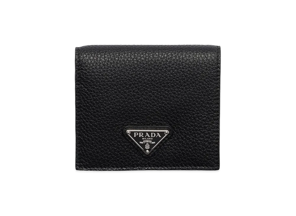PRADA Leather Wallet "Black/Loden Green"