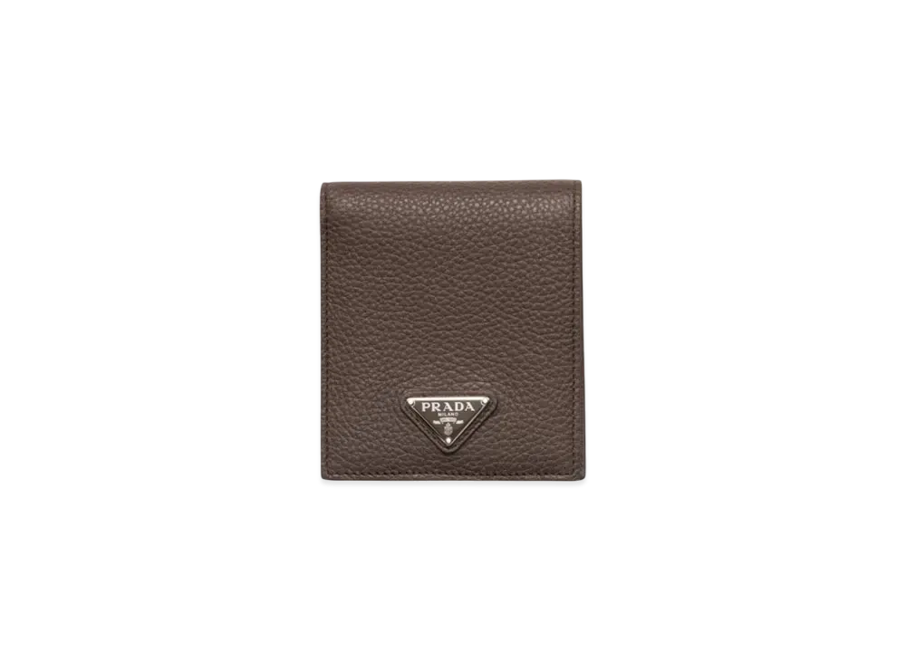 PRADA Leather Wallet "Gray Brown"