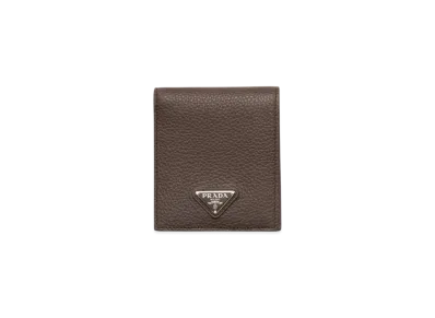 PRADA Leather Wallet "Gray Brown"