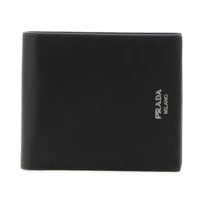 PRADA Leather Wallet "Black/Antiqued"