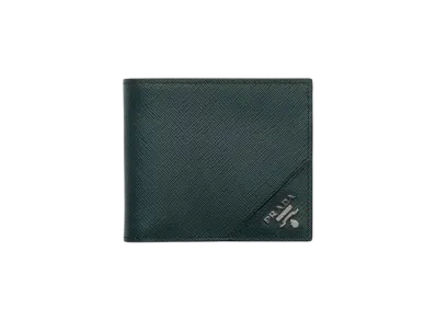 PRADA Saffiano Leather Wallet with Coin Purse "Dark Green"
