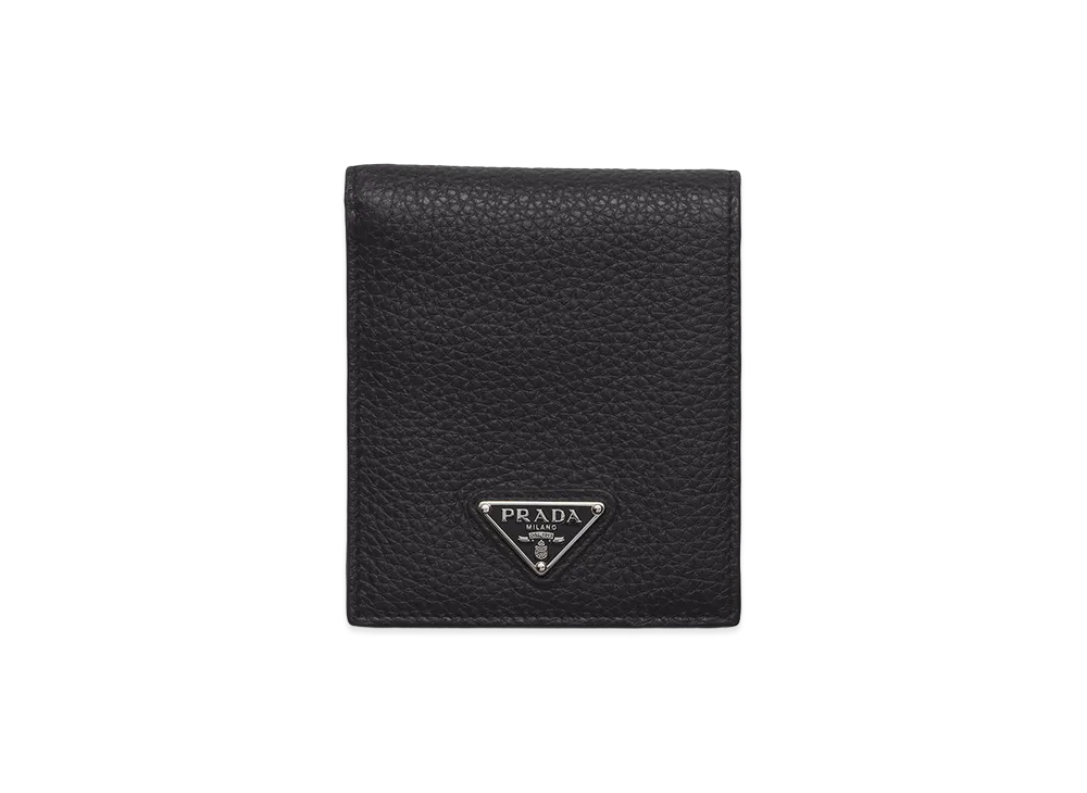 PRADA Leather Wallet with Coin Purse "Black/Loden Green"