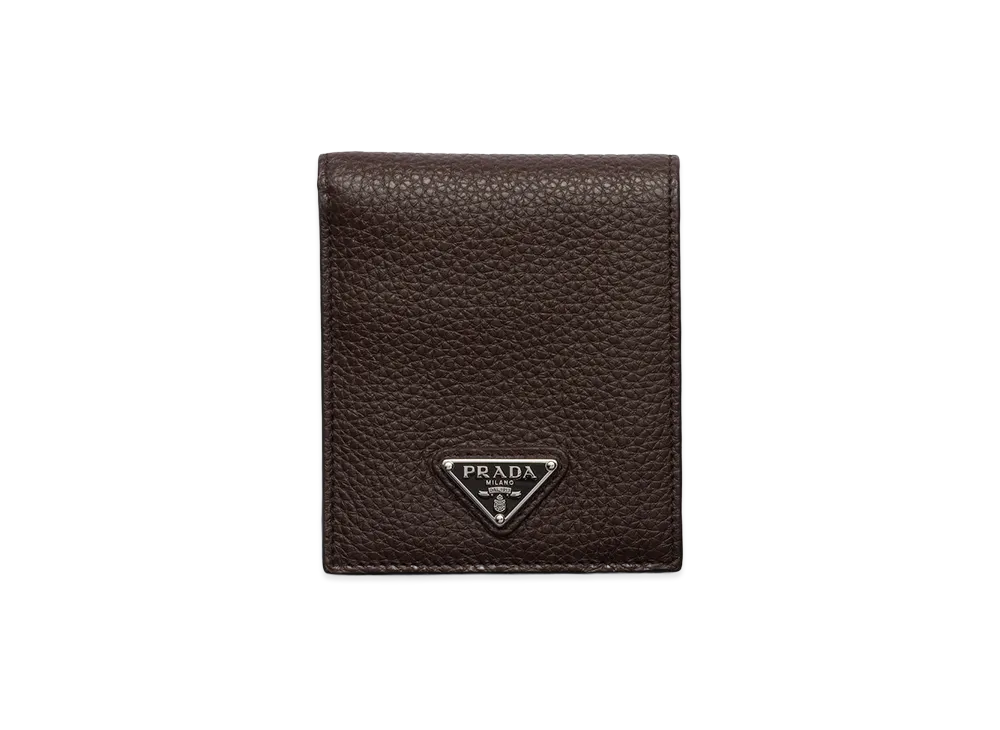 PRADA Leather Wallet with Coin Purse "Coffee/Marble"