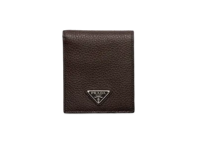 PRADA Leather Wallet with Coin Purse "Coffee/Marble"