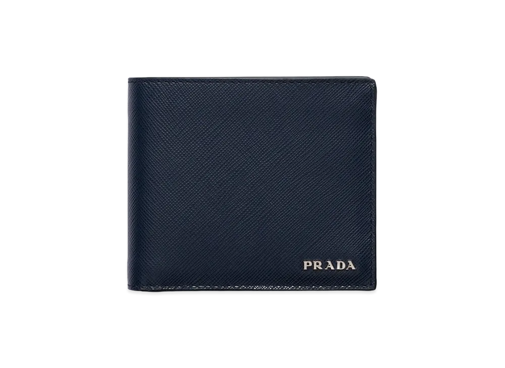 PRADA Saffiano Leather Wallet with Coin Purse "Baltic Blue/Marble Grey"