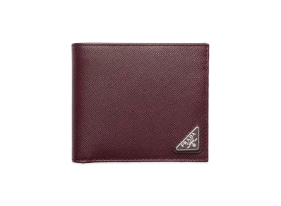 PRADA Saffiano Leather Wallet with Coin Purse "Burgundy"