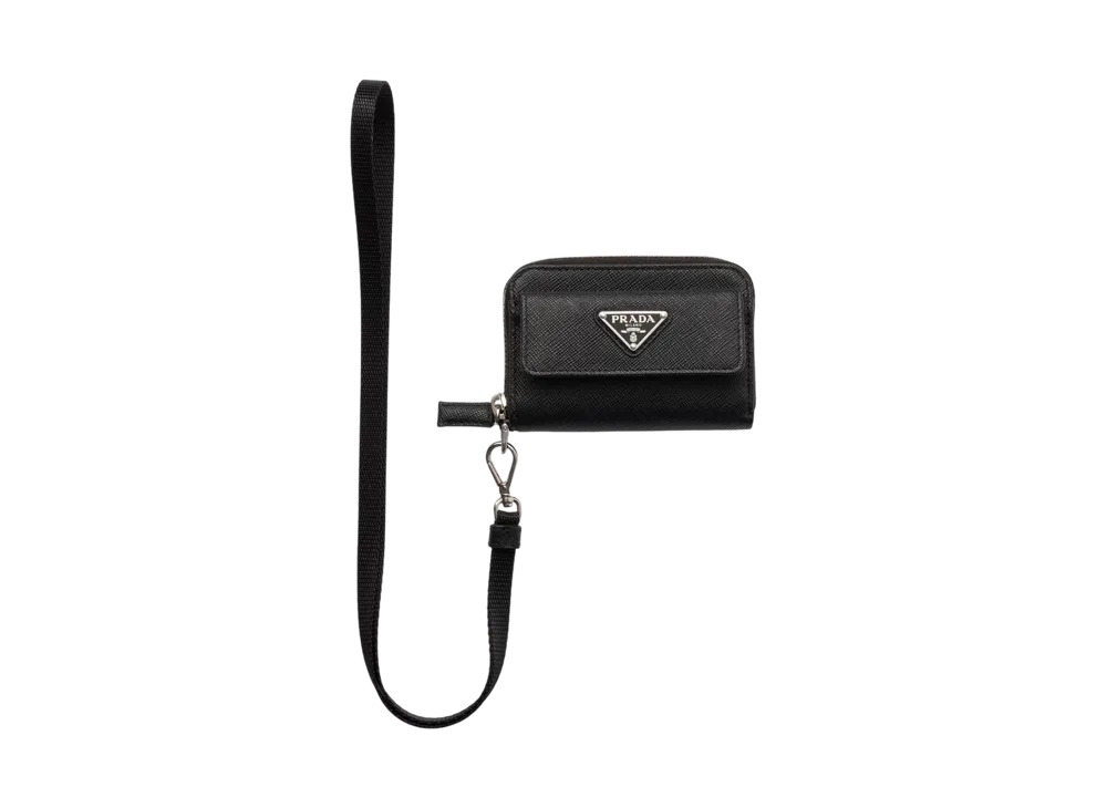 PRADA Saffiano Leather Coin Case "Black"