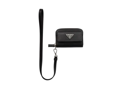 PRADA Saffiano Leather Coin Case "Black"