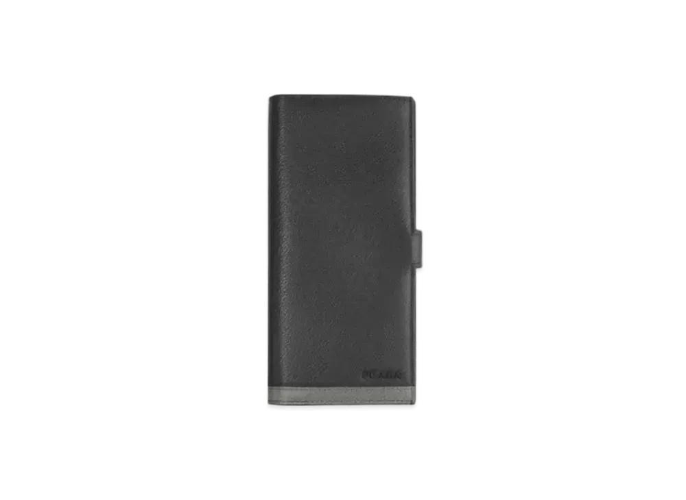 PRADA Long Wallet Vit.Micro Grain Leather "Black/Gray"