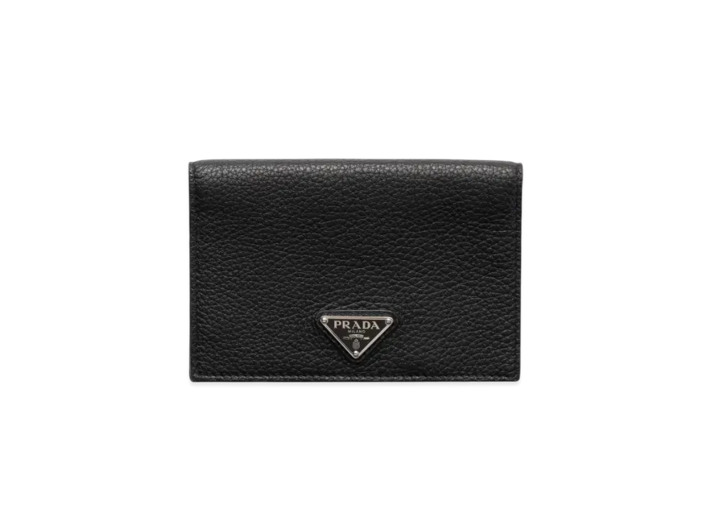 PRADA Leather Passport Holder "Black"