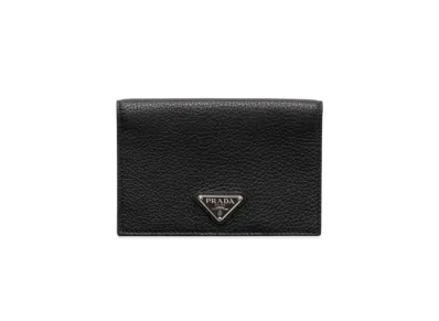 PRADA Leather Passport Holder "Black"