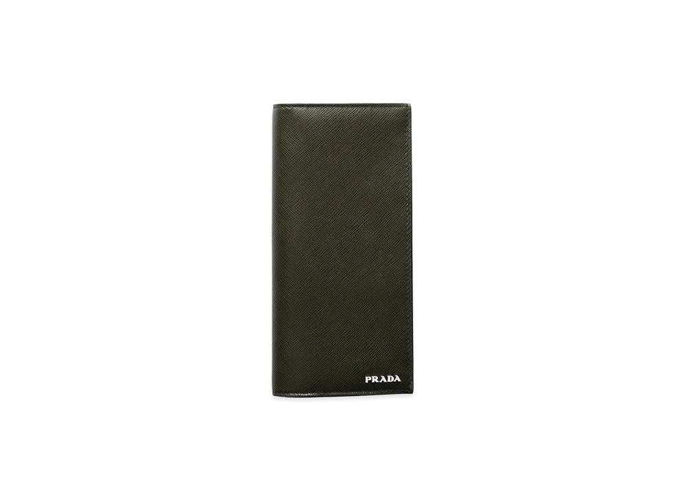 PRADA Saffiano Leather Wallet "Camouflage/Burgundy"
