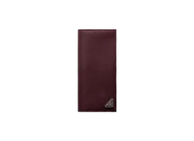 PRADA Saffiano Triangle Wallet "Burgundy"