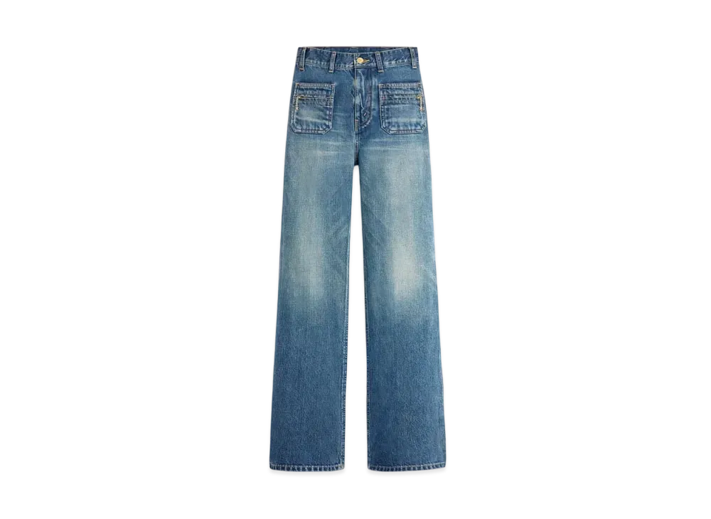 CELINE Jane Jeans In Electric Sky Wash Denim "Electric Sky"