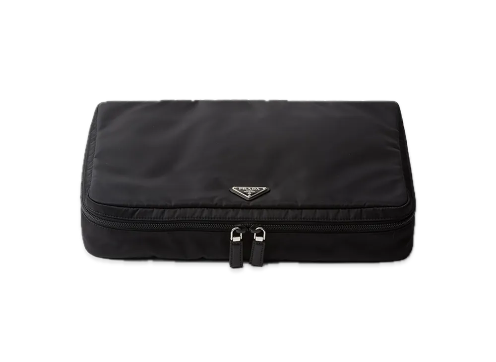 PRADA Large Re-Nylon Zipper Pouch "Black"