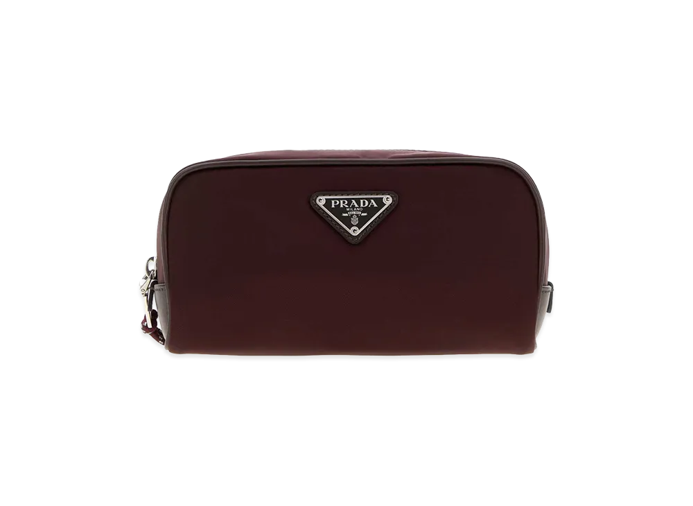 PRADA Aubergine Fabric Beauty Case "Burgundy"