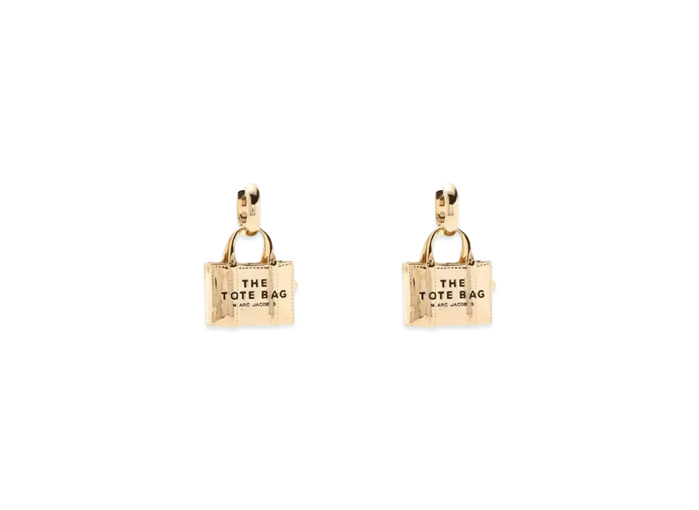 Marc Jacobs The Tote Bag Charm Earrings "Light Antique Gold"