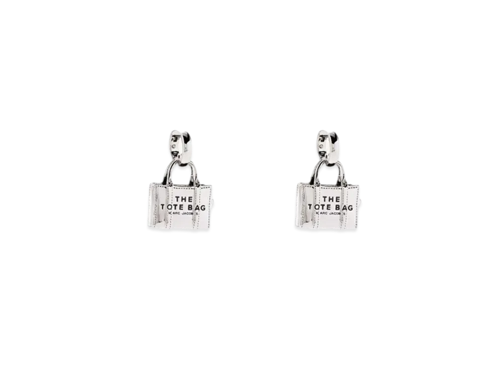 Marc Jacobs The Tote Bag Charm Earrings "Light Antique Silver"