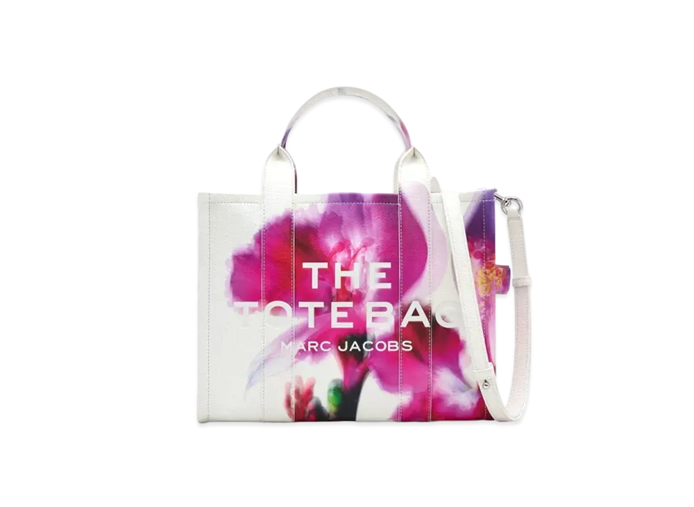 Marc Jacobs The Future Floral Leather Tote Bag Small "White Multi"