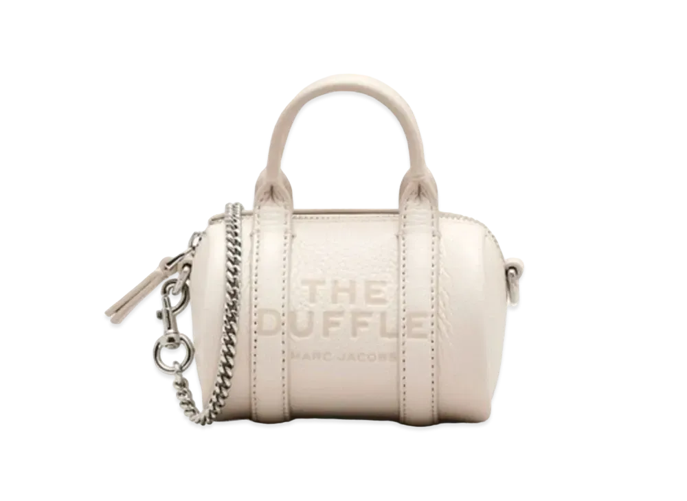 Marc Jacobs The Leather Nano Duffle Crossbody "Cotton/Silver"