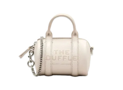 Marc Jacobs The Leather Nano Duffle Crossbody "Cotton/Silver"