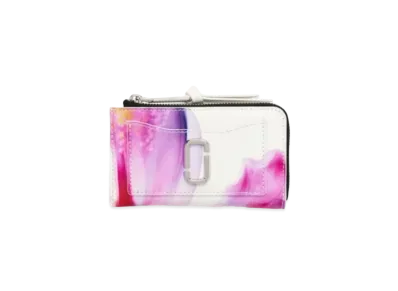 Marc Jacobs The Future Floral Leather Utility Top Zip Multi Wallet "White Multi"
