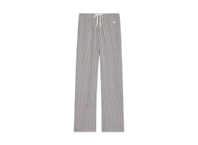 CELINE Women's Triomphe Pajama Pants in Checked Silk "Chalk/Pink/Black"
